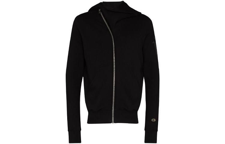 Rick Owens Champion Black Zip-Up Hoodie Collaboration CM20S0016215088-09
