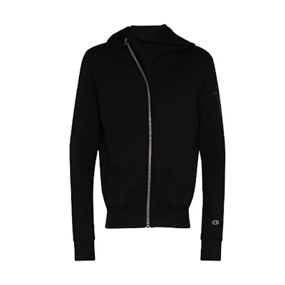 Rick Owens Champion Black Zip-Up Hoodie Collaboration CM20S0016215088-09