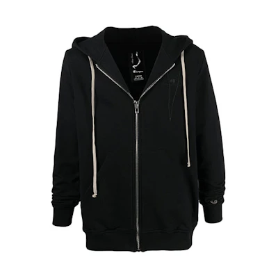 Rick Owens Champion Black Zip-Up Hoodie Collaboration CM21S0009216759-09