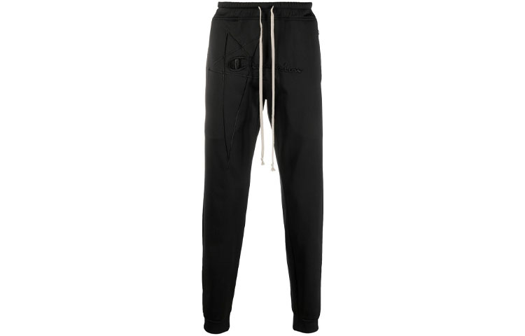 RICK OWENS x Champion FW21 Lace-Up Straight-Leg Pants Black Casualwear. CM21S001621678209