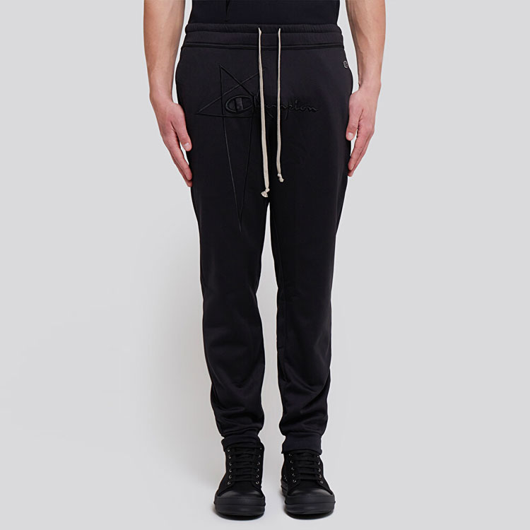 Shop RICK OWENS x Champion FW21 Lace-Up Straight-Leg Pants Black Casualwear. CM21S001621678209