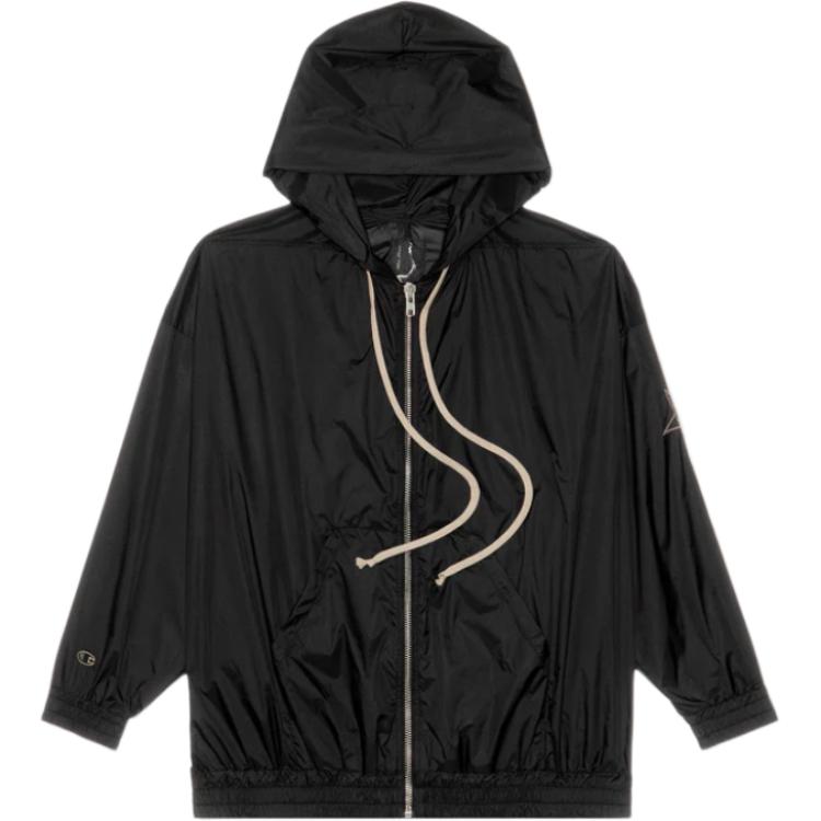 Rick Owens Champion Jumbo Jason Oversized Hoodie Zip Jacket Black CM01D0632-CHNY-09