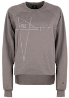 RICK OWENS x Champion Logo Embroidered Crewneck Long Sleeve Sweatshirt Dark Grey. CM21S0004216758-34 RICK OWENS x Champion Logo Embroidered Crewneck Long Sleeve Sweatshirt Dark Grey. CM21S0004216758-34