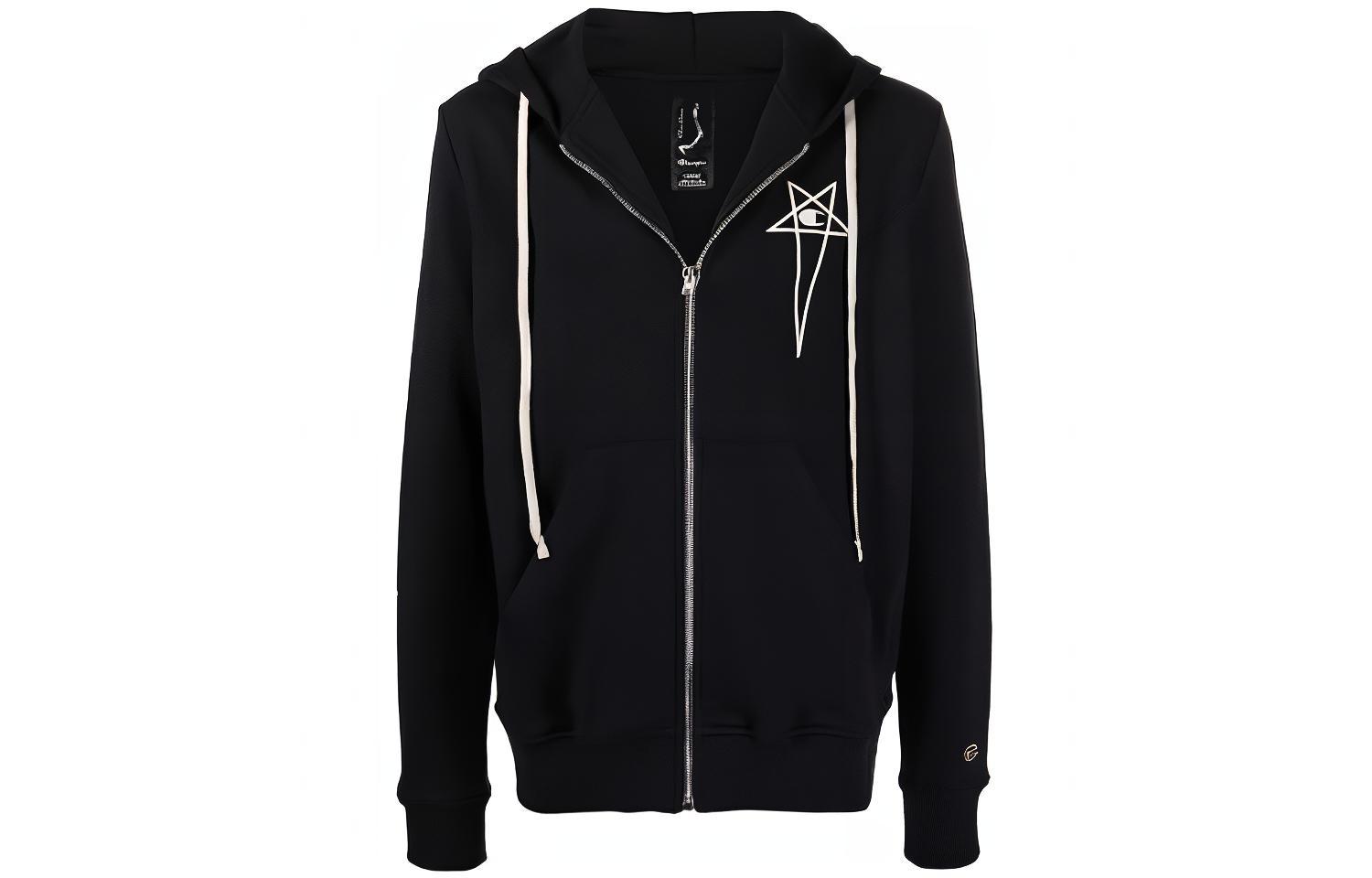 Rick Owens Champion SS22 Black Zip-Up Hoodie CM01B7827CHFE-09