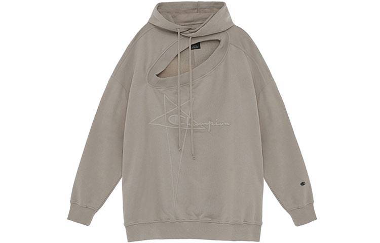 Rick Owens Champion SS22 Distressed Logo Sweatshirt Khaki Men CM01B7925-08