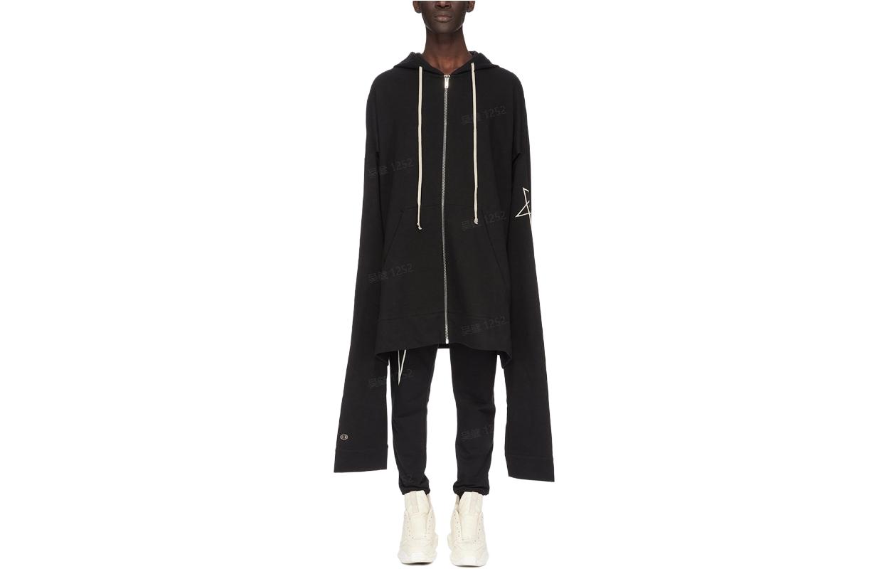 Rick Owens Champion SS23 Drawstring Hoodie Long Sleeve Black Jacket CM02C9226CHFE-09