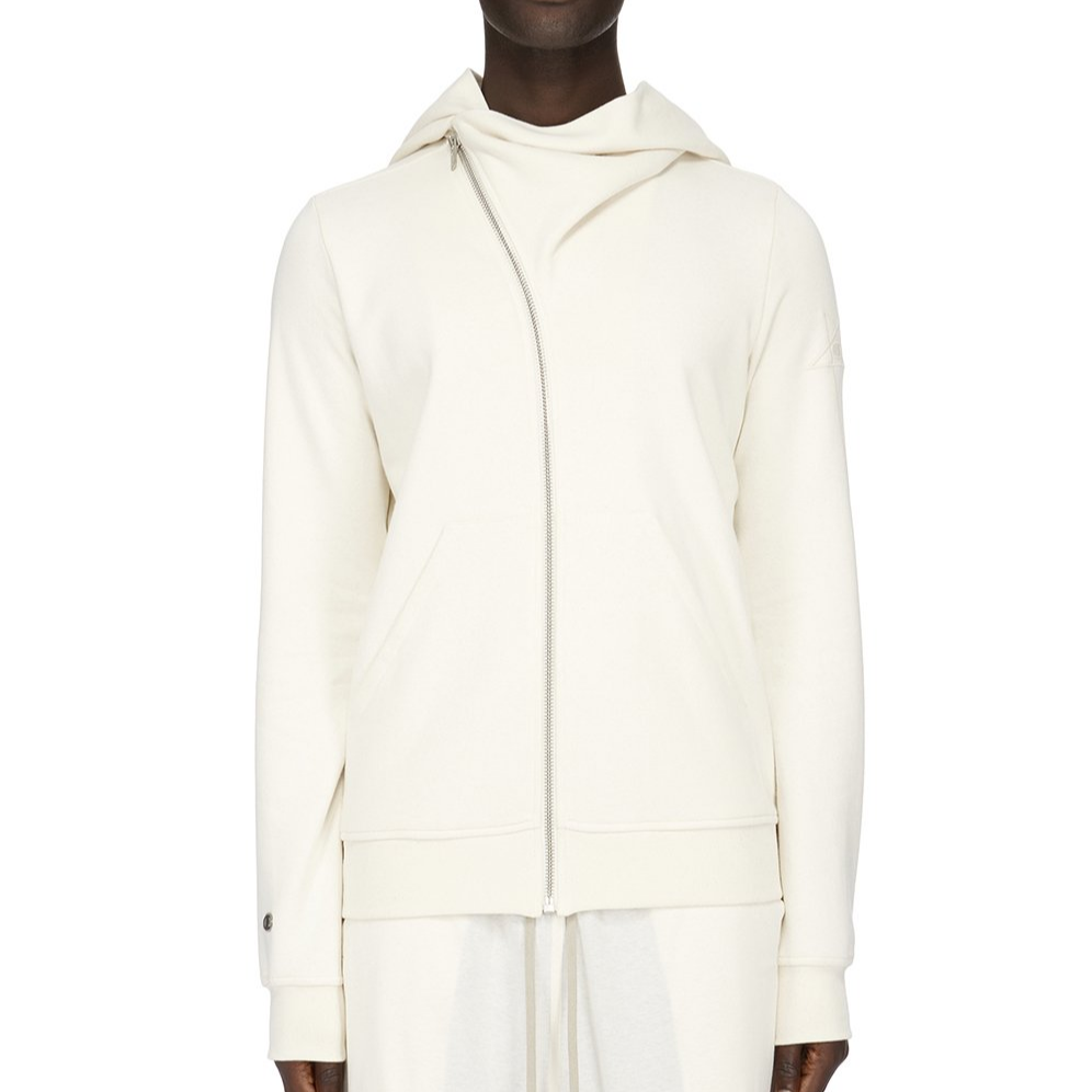Rick Owens Champion SS24 Asymmetric Star Zip Hoodie White CM01D7825-CHFE-21