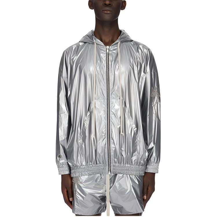 Rick Owens Champion SS24 Gunmetal Star Logo Embroidered Jacket CM01D0464-CHNYS-18