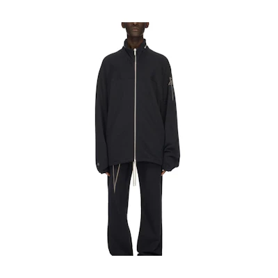 RICK OWENS Champion SS24 Oversized Cotton Zip Trench Coat Black Men’s. CM01D0467-CHFE-09
