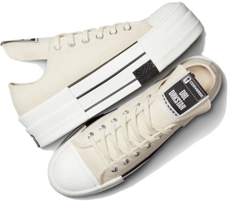Rick Owens x Converse DRKSHDW DBL DRKSTAR Chuck 70 Low 'Natural Ivory' Semula Jadi. A04955C Shop Rick Owens x Converse DRKSHDW DBL DRKSTAR Chuck 70 Low 'Natural Ivory' Semula Jadi. A04955C