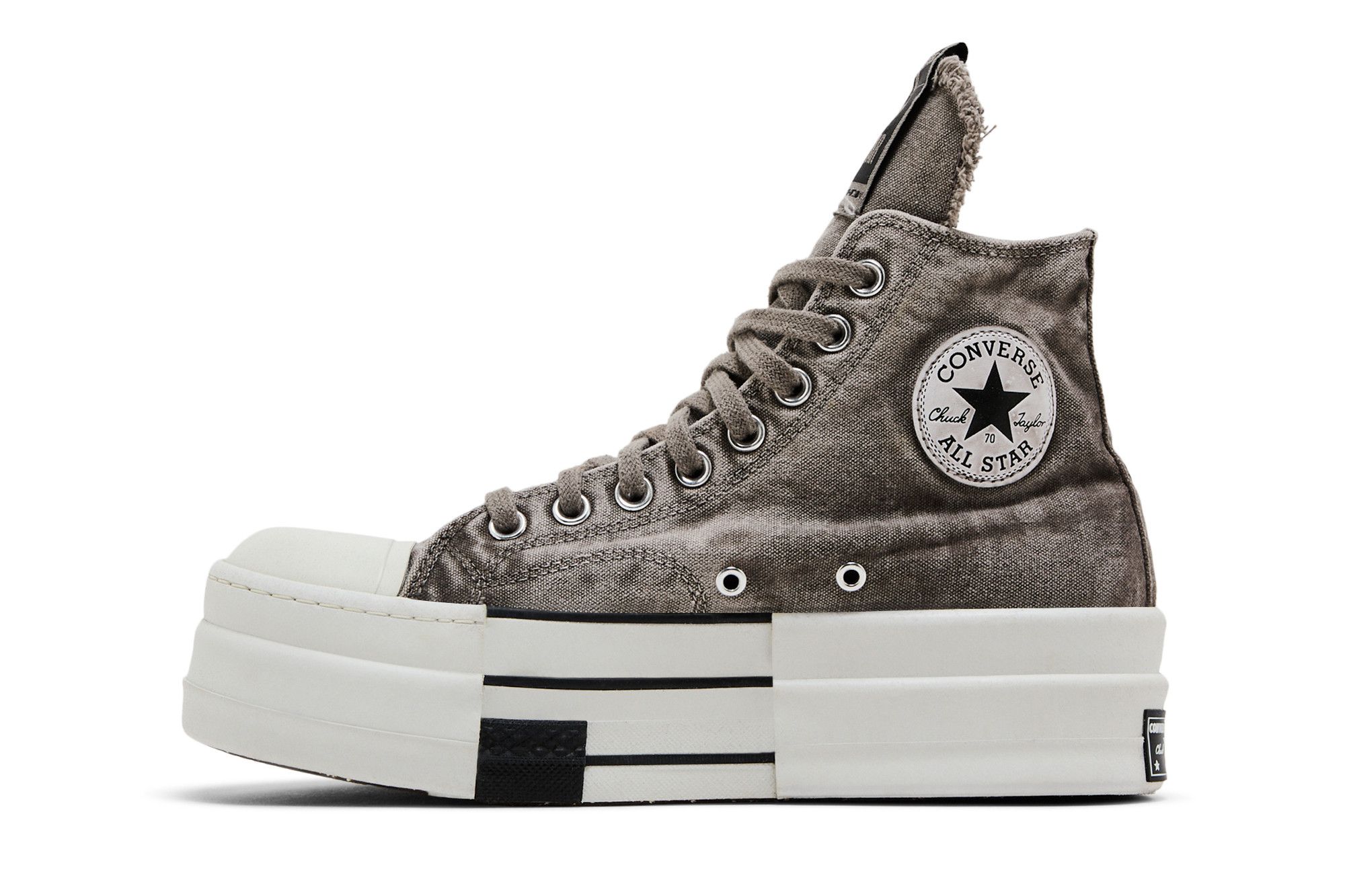 Shop 瑞克·歐文斯 x 匡威 DRKSHDW DBL DRKSTR Chuck 70 高筒 '洗滌帆布系列 - 混凝土色' A06755C/DC01DX755-A06R0-164