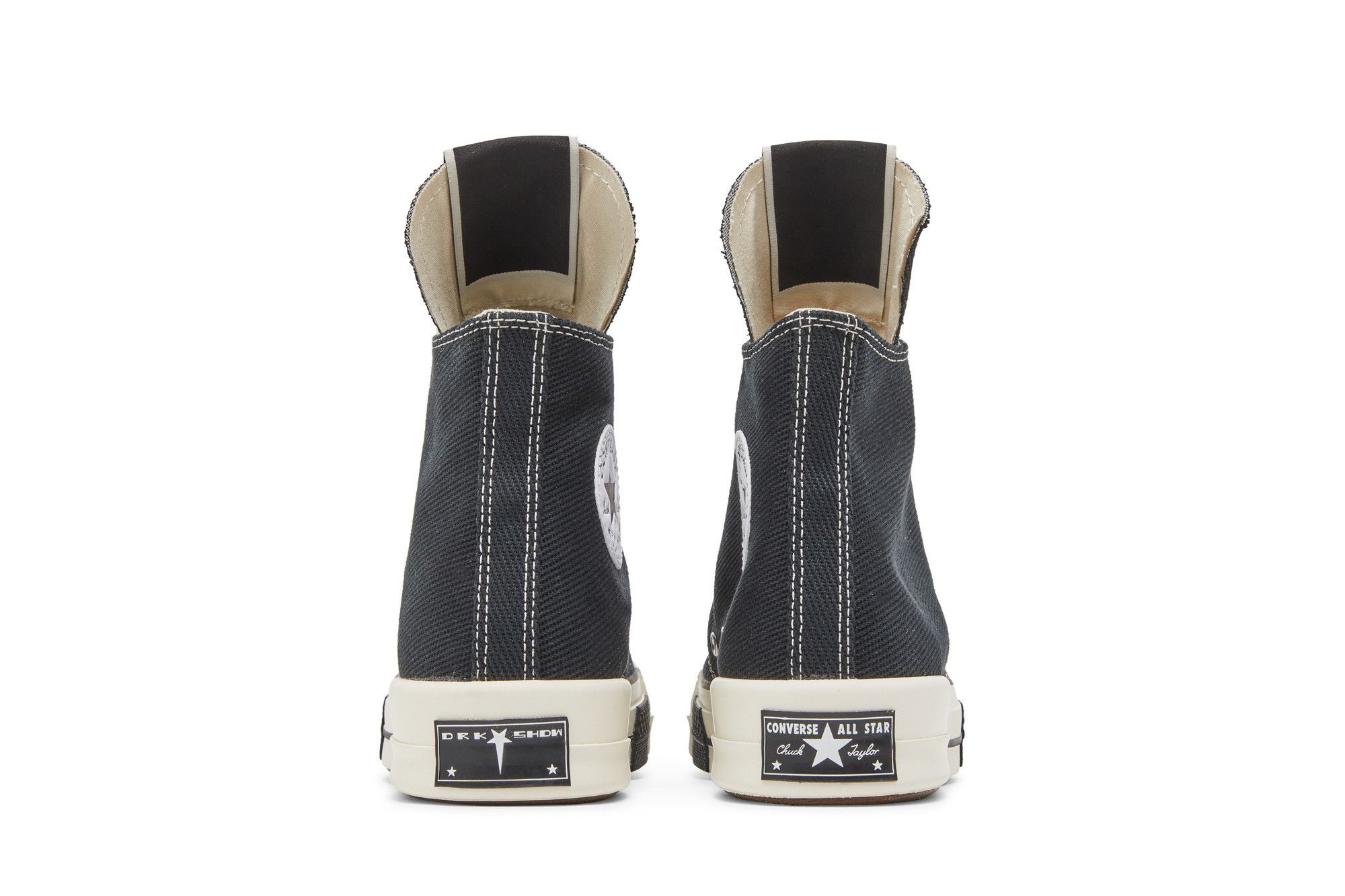 Sizing 릭 오웬스 x 컨버스 DRKSHDW DRKSTAR 척 70 하이 '블랙' A00130C