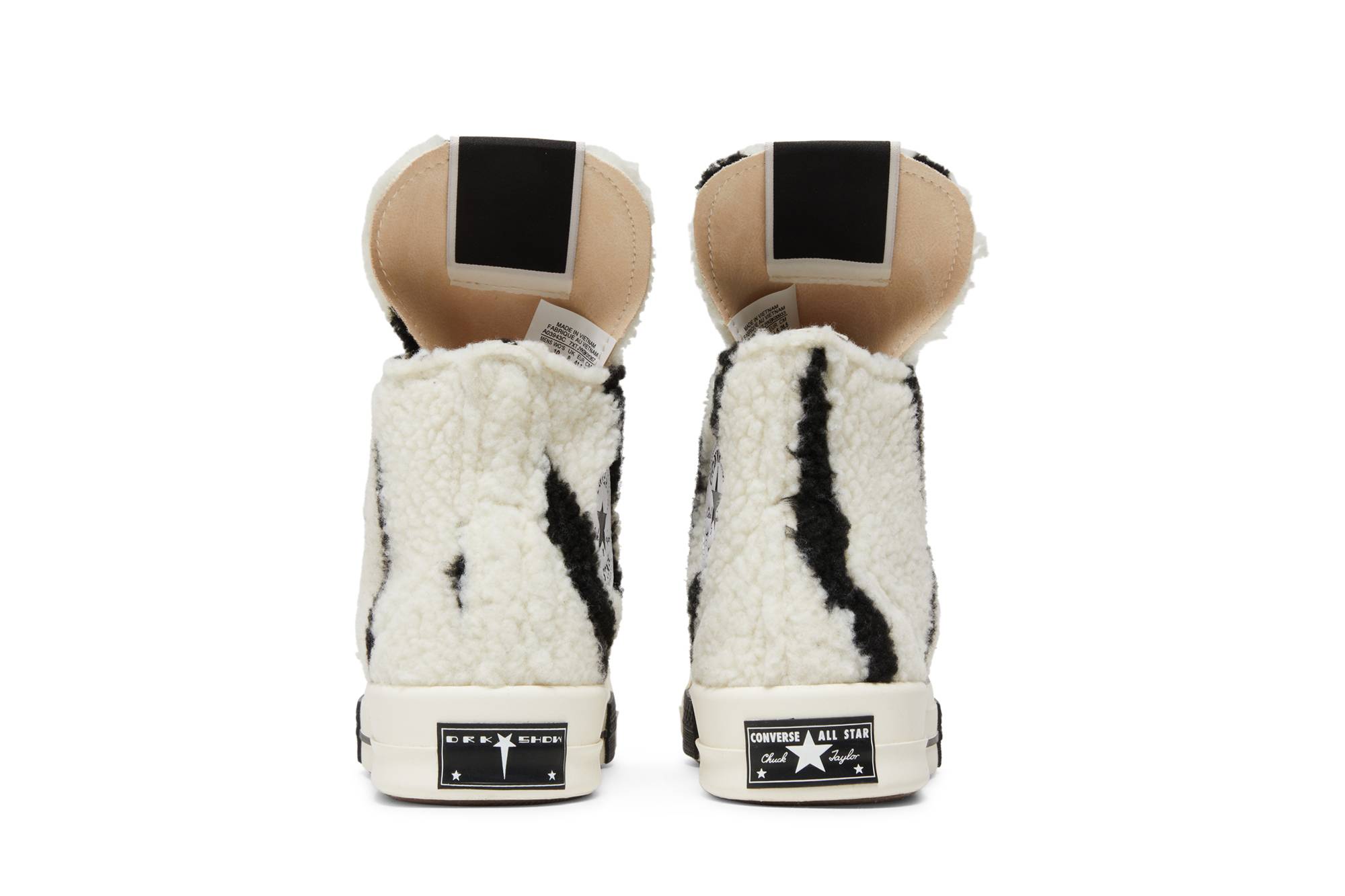 Details for Rick Owens x DRKSHDW TURBODRK Converse Chuck 70 High 'Zebra' Hitam Putih A03943C