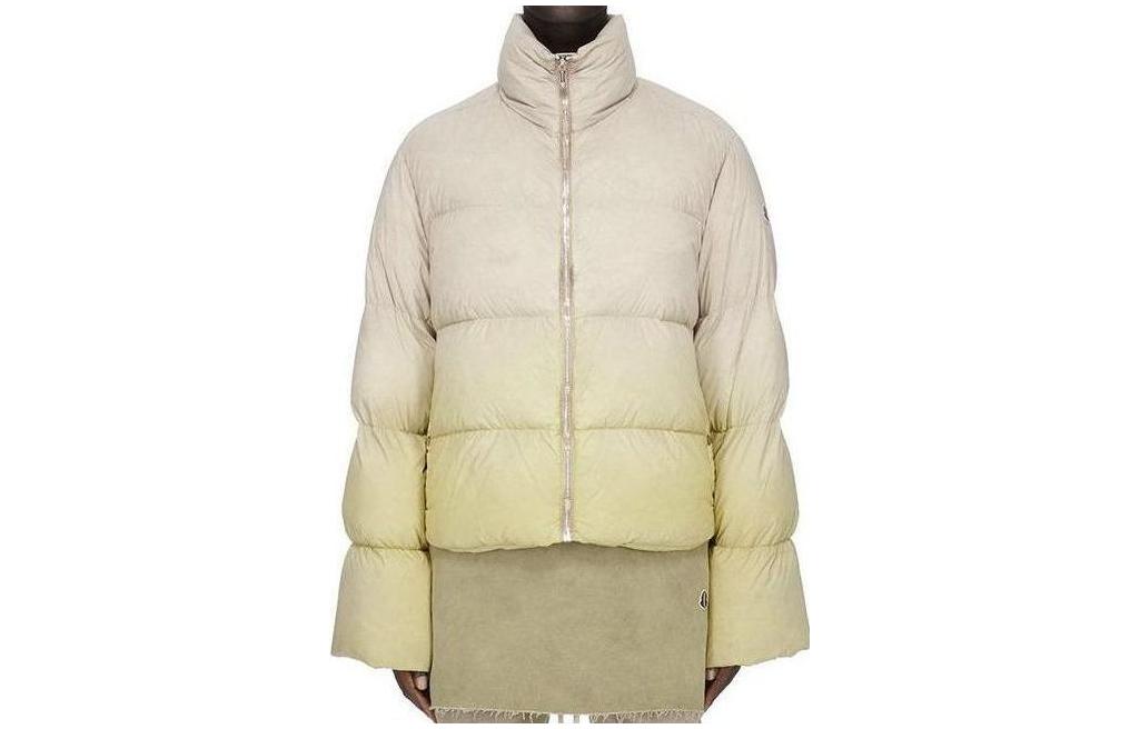 RICK OWENS x Moncler Cyclopic Jacket Acid Degrade Nylon High Collar Down Jacket. MU02C1A05M3734-28D