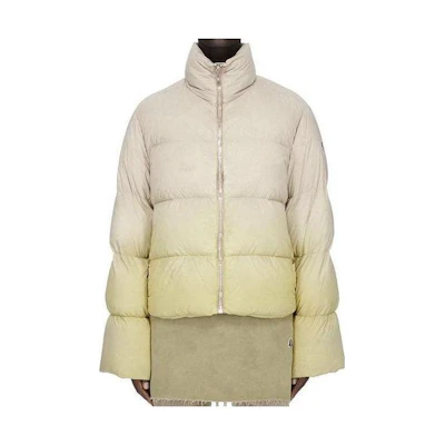 RICK OWENS Moncler Cyclopic Jacket Acid Degrade Nylon High Collar Down Jacket. MU02C1A05M3734-28D