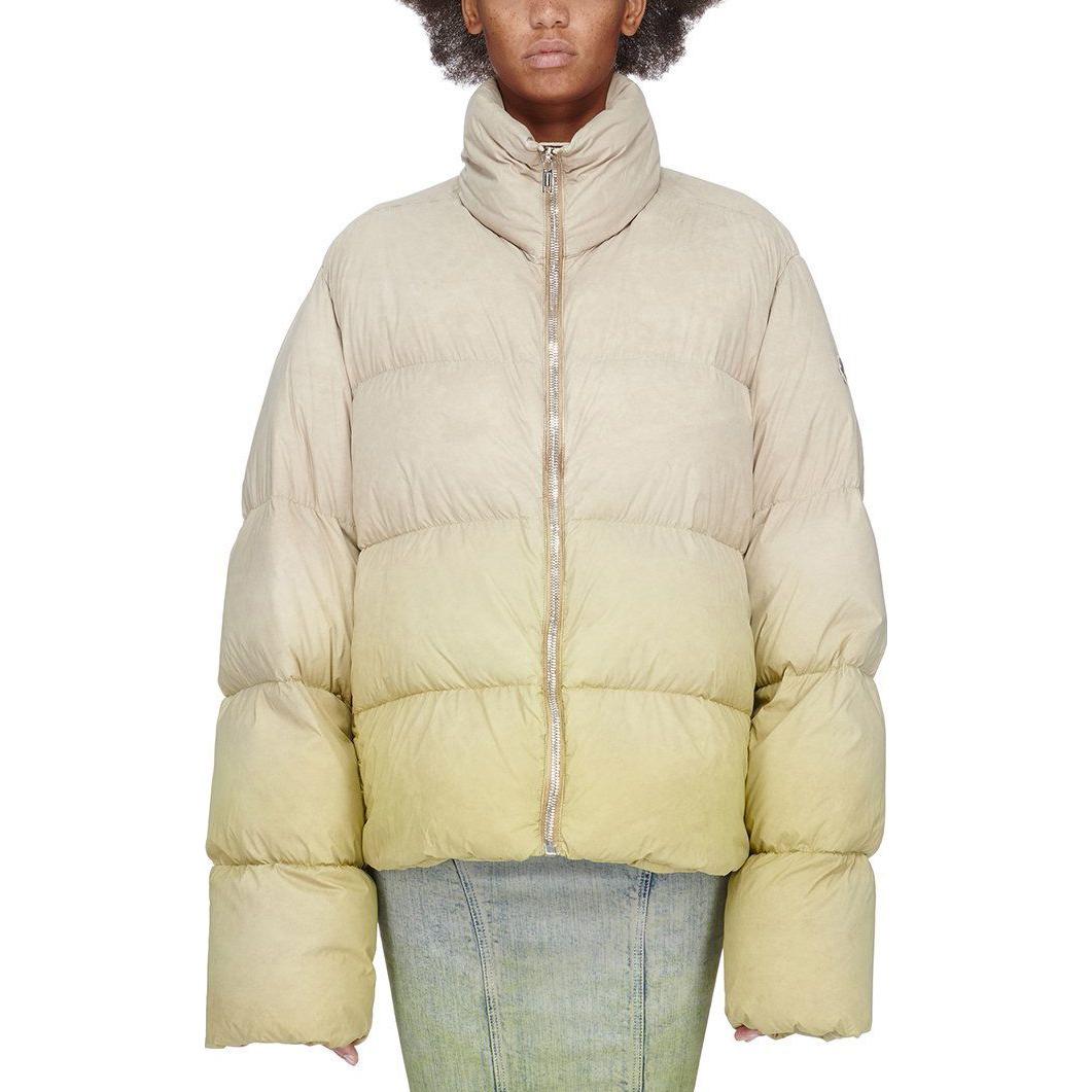 Shop RICK OWENS x Moncler Jaket Cyclopic Nylon Acid Degrade Kolar Tinggi. MU02C1A05M3734-28D