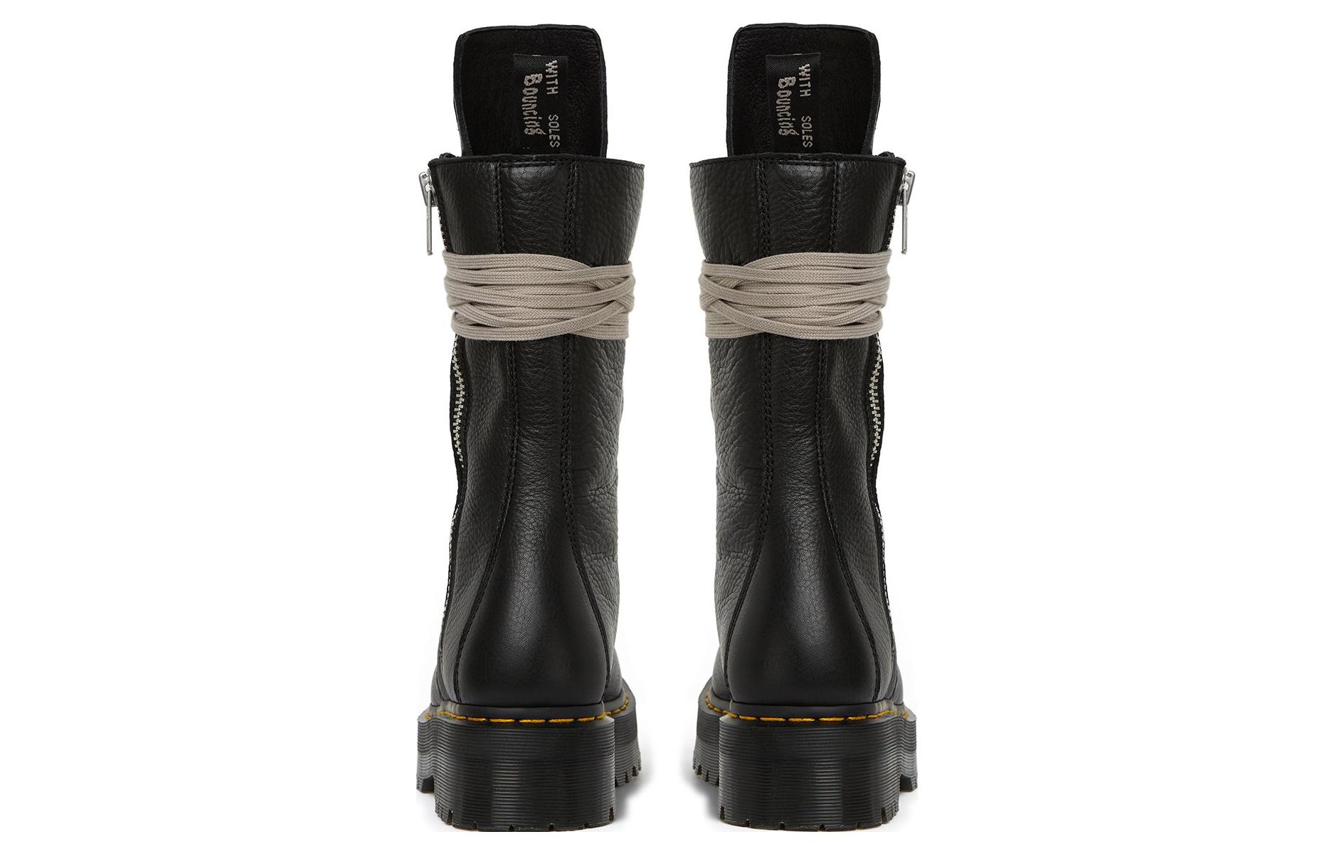 Rick Owens Dr. Martens 1918 Quad Leather Sole Calf Length Boot 'Black' 圖 3