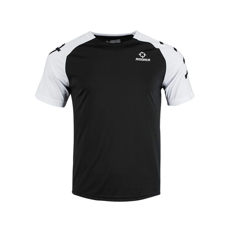 RIGORER Ice Silk Geometric Print Basketball Training T-Shirt Unisex Breathable Tee Z119110422