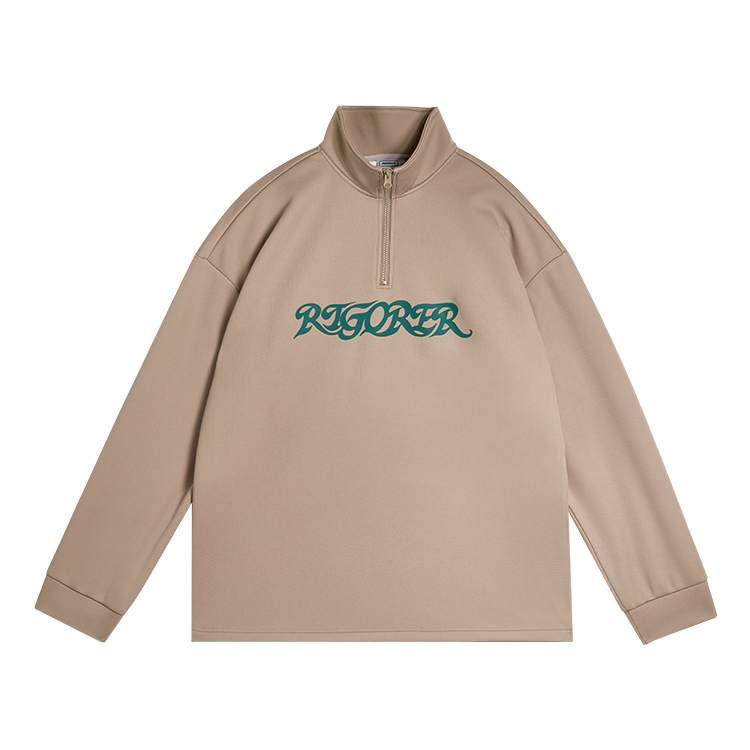 RIGORER Unisex Fleece Quarter-Zip Polo Sweatshirt Casual Outdoor Sportswear Z123110888