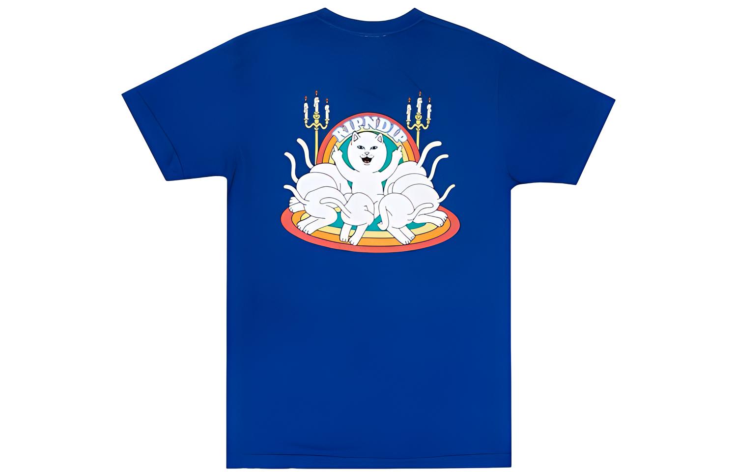 RIPNDIP  Crewneck Casual Short Sleeve T-Shirt Royal Blue. RND4179