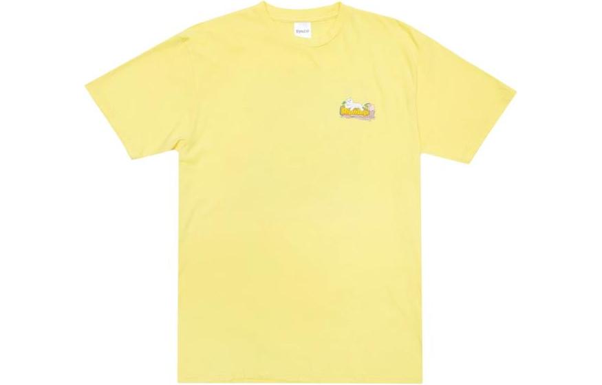 RIPNDIP  Yellow Slim-Fit Tee with Animal Alphabet Print. RND4184