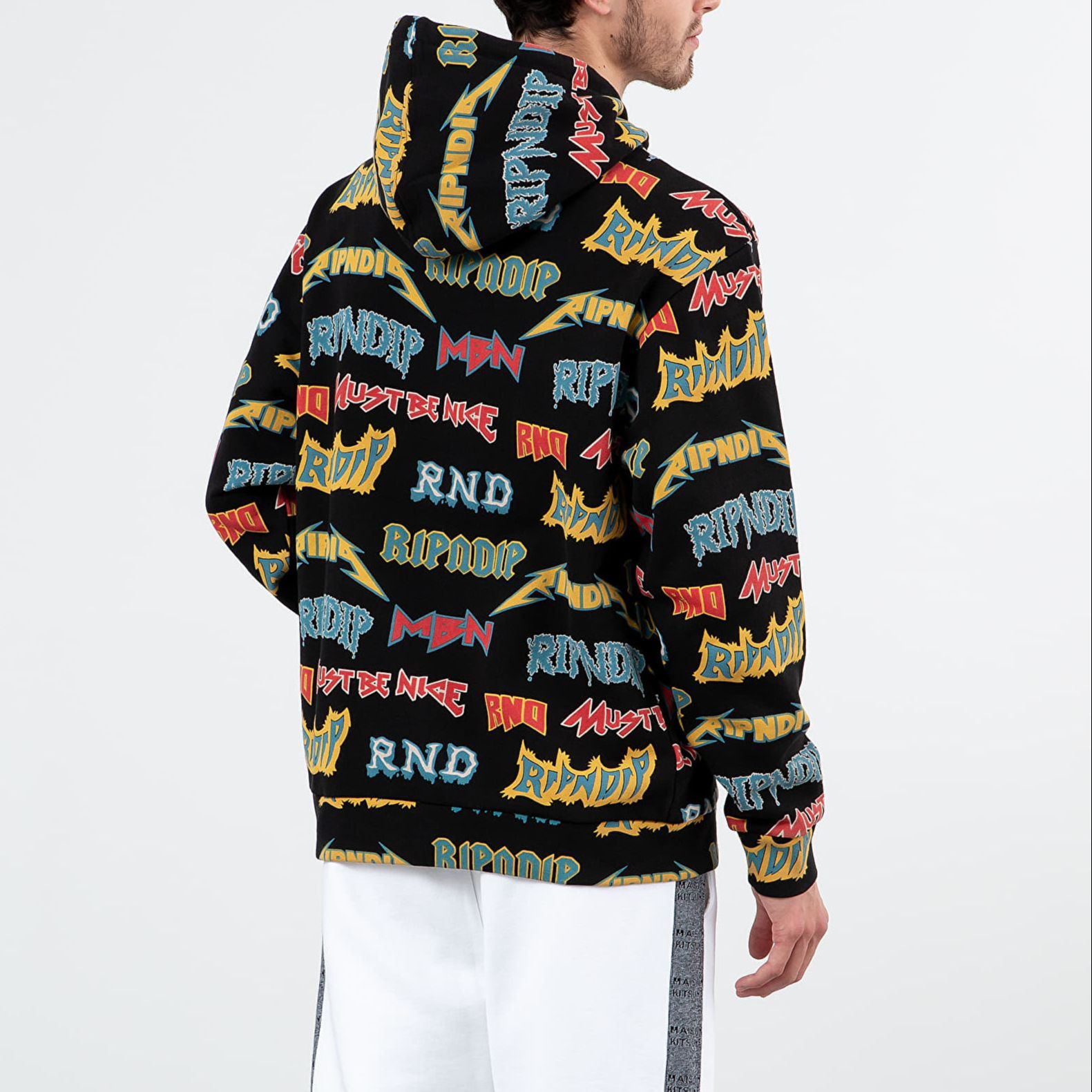 Shop RIPNDIP Hoodie Hitam Lengan Panjang Motif Huruf Seluruhnya RND3917