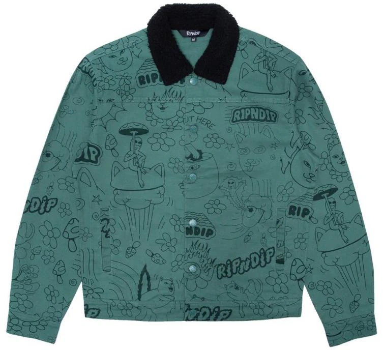 ripndip-all-over-print-button-up-collared-jacket-green-long-sleeve-psj-22070001-z1