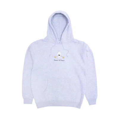 RIPNDIP Animal Cartoon Print Kangaroo Pocket Gray Long Sleeve Hoodie Men RNDWORKOUT9