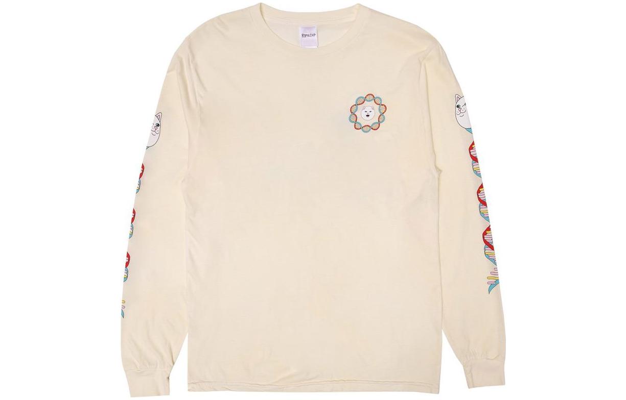 RIPNDIP Beige Letter Print Crewneck Long Sleeve Sweatshirt RND4154