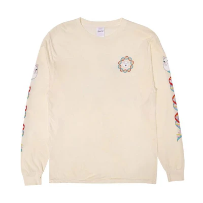 RIPNDIP Beige Letter Print Crewneck Long Sleeve Sweatshirt RND4154