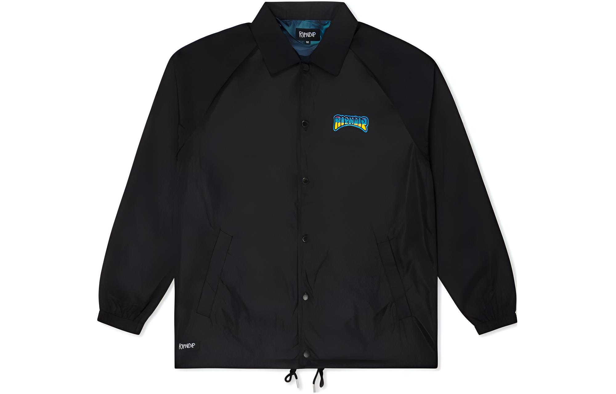 RIPNDIP Black Button-Up Jacket with Animal Print on Back RND9704