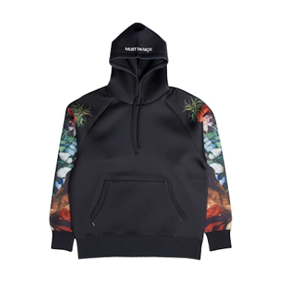 RIPNDIP Black Casual Unisex Hoodie with Delicate Print BOUQUET HOODIE