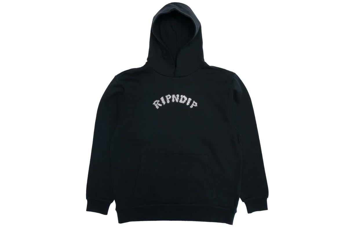 RIPNDIP Black Crystal Cat Back Graphic Hoodie Men’s Long Sleeve RND9036ZD