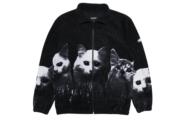 RIPNDIP Black Fashion Animal Print Casual Long-Sleeve Jacket Unisex RNDLJK2020022651