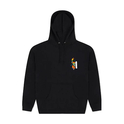 RIPNDIP Black Hoodie with Cartoon Animal Graphic Print RND10220