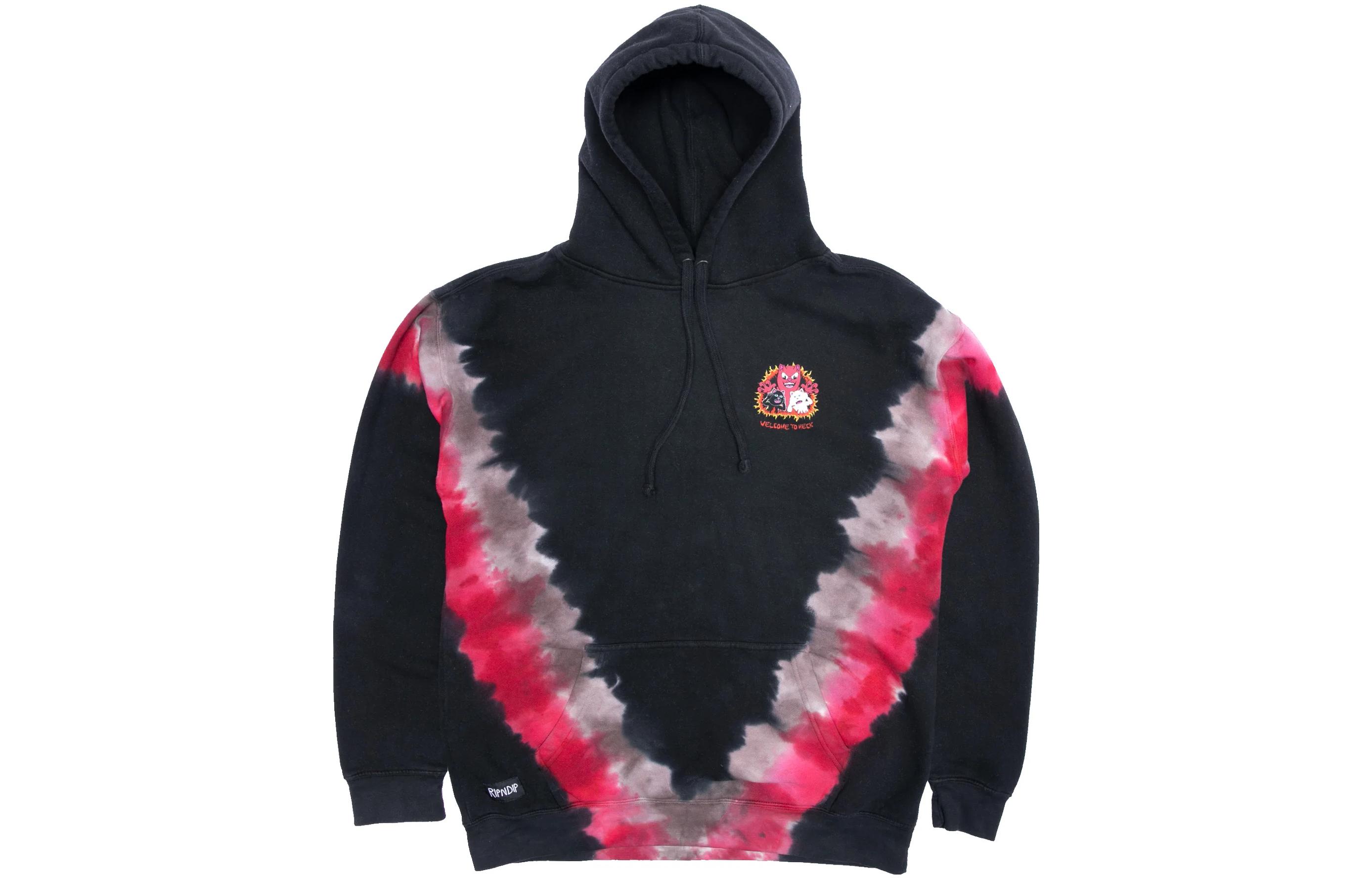 RIPNDIP Black Hoodie with Cartoon Letter Print for Men RND9038