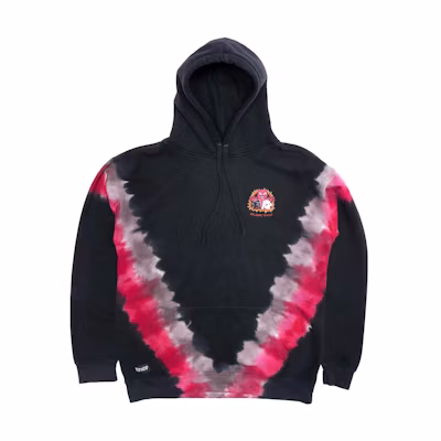 RIPNDIP Black Hoodie with Cartoon Letter Print for Men RND9038