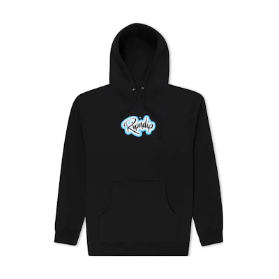 RIPNDIP Black Hoodie with Letter Print Loose Fit Sweatshirt RNDHOL23149