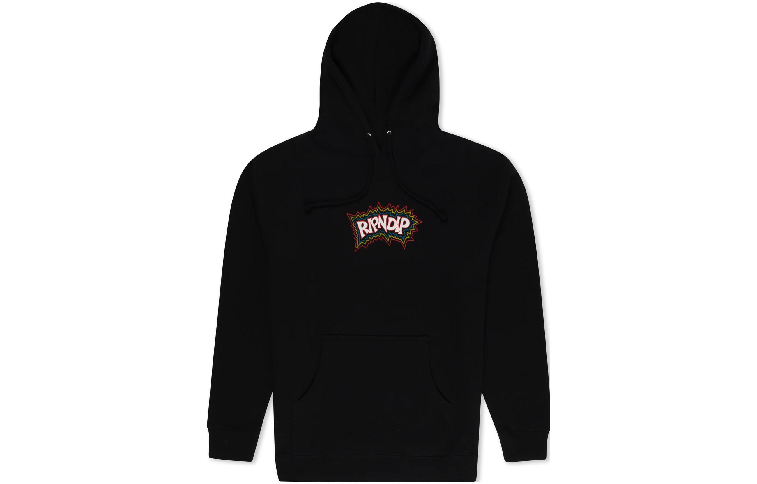 RIPNDIP Black Loose-Fit Long-Sleeve Sweatshirt with Animal Print Design RND10077