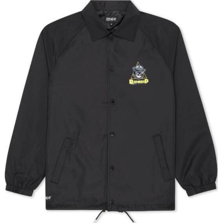 RIPNDIP Black Oversized Long-Sleeve Jacket with Button Closure RNDSPR24101