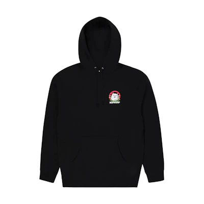 RIPNDIP Black Solid Color Graphic Print Hoodie RND420235