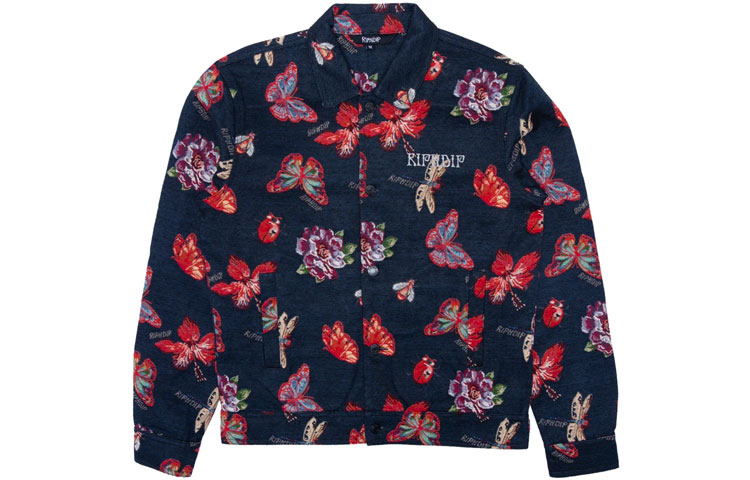 RIPNDIP Butterfly All-Over Print Long Sleeve Jacket Unisex Black RND-SS21-094