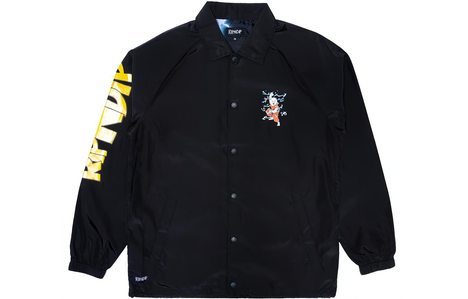 RIPNDIP Cartoon Logo Long-Sleeve Polo Jacket Unisex Black RND-SS21-265