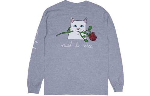 RIPNDIP Casual Crewneck Long-Sleeve Sweatshirt Unisex - Gray RND184RND2956-GRY