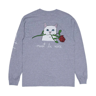 RIPNDIP Casual Crewneck Long-Sleeve Sweatshirt Unisex - Gray RND184RND2956-GRY