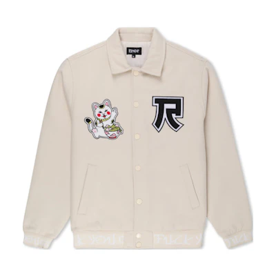 RIPNDIP Casual Letter Patch Long Sleeve Jacket Unisex Off-White RND10191