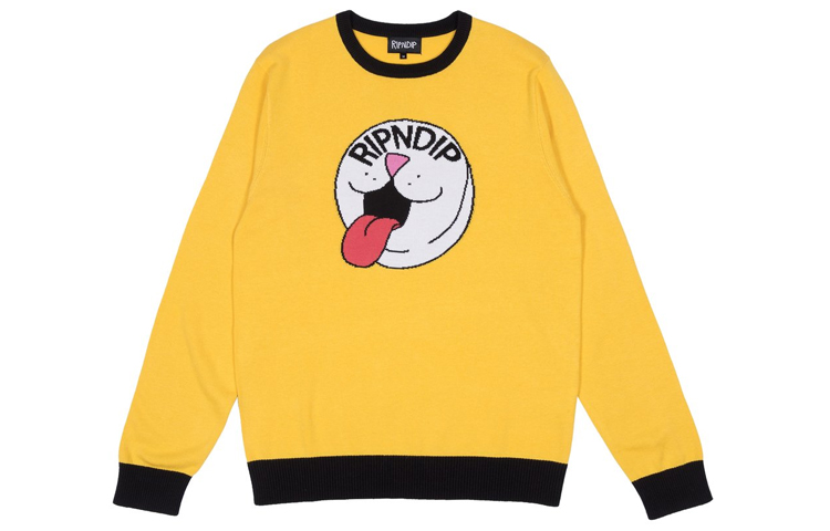 RIPNDIP Casual Unisex Yellow Crewneck Sweatshirt - Perfect Gift Choice RND184RND2931-YEL