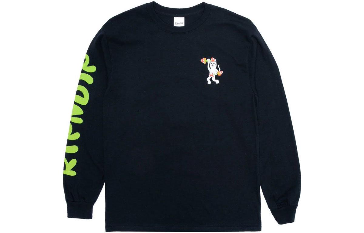 RIPNDIP Cat Graphic Crewneck Black Long Sleeve Sweatshirt RND9054
