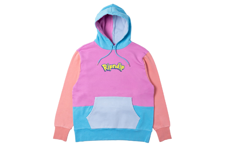 Order Sudadera RIPNDIP Catch Em All Pikachu Colorblock Unisex con Gráficos de Dibujos. RNDLMS2019122511