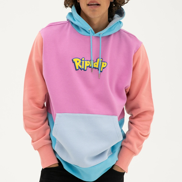 Shop Sudadera RIPNDIP Catch Em All Pikachu Colorblock Unisex con Gráficos de Dibujos. RNDLMS2019122511